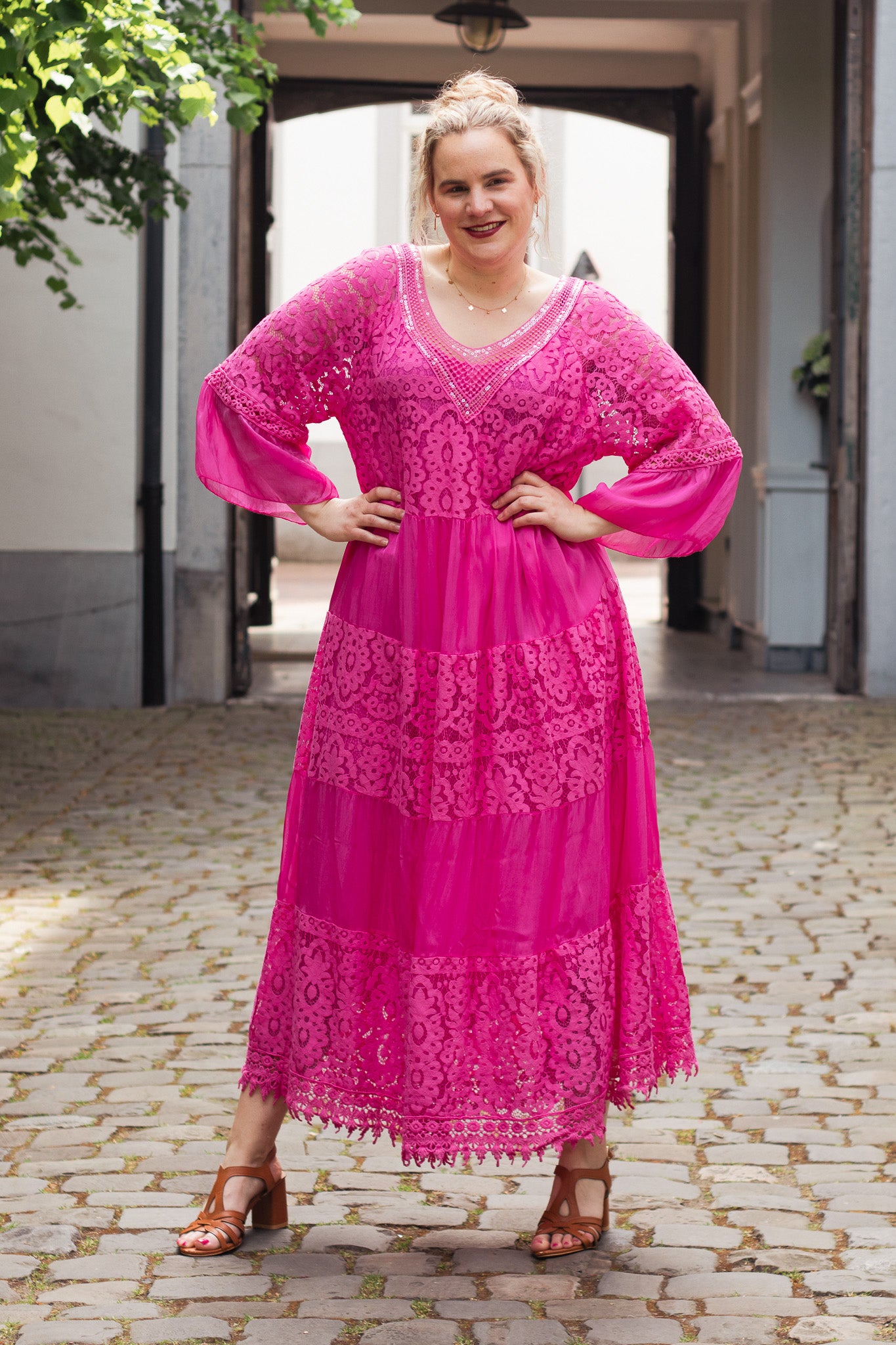 Vibing Summer Dress - Hot Pink