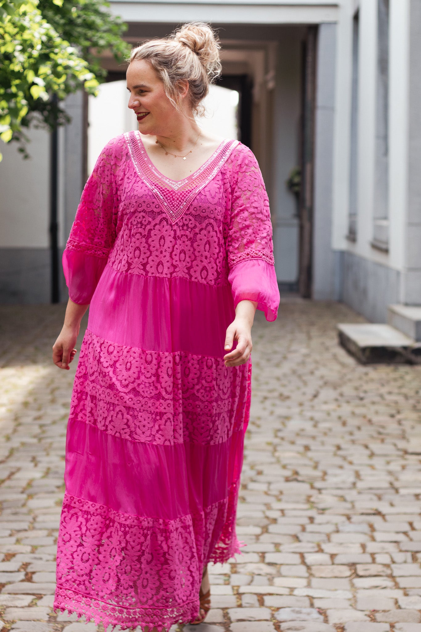 Vibing Summer Dress - Hot Pink