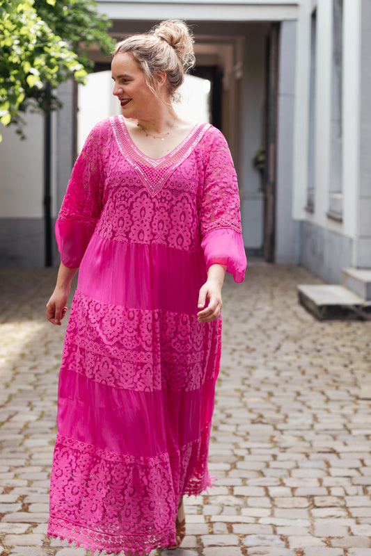 Vibing Summer Dress - Hot Pink